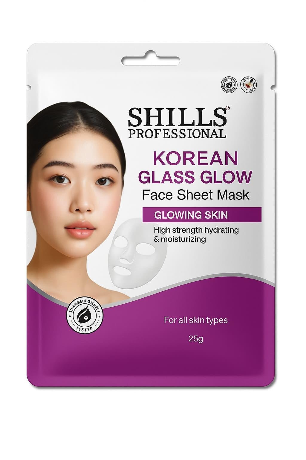professional Korean Glass Glow Face Sheet Mask Brightening & Hydrating AntiDark Circle Care